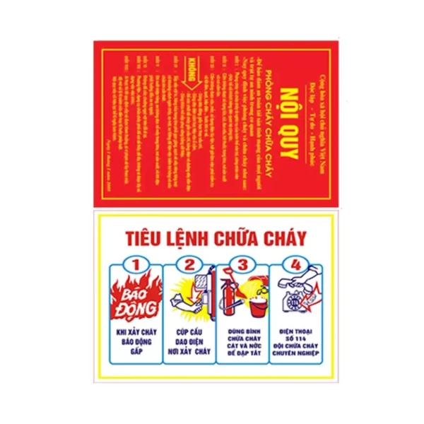 Bộ nội quy tiêu lệnh PCCC 2 tấm (Tôn tráng kẽm)
